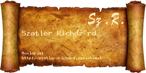 Szatler Richárd névjegykártya