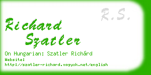 richard szatler business card